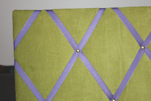 Memoboard aus Cordsamt in Grün-Mauve (70 x 50 cm) – Bild 2