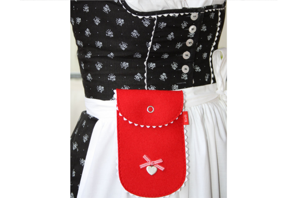 Kirili Dirndltasche aus Filz (Rot)